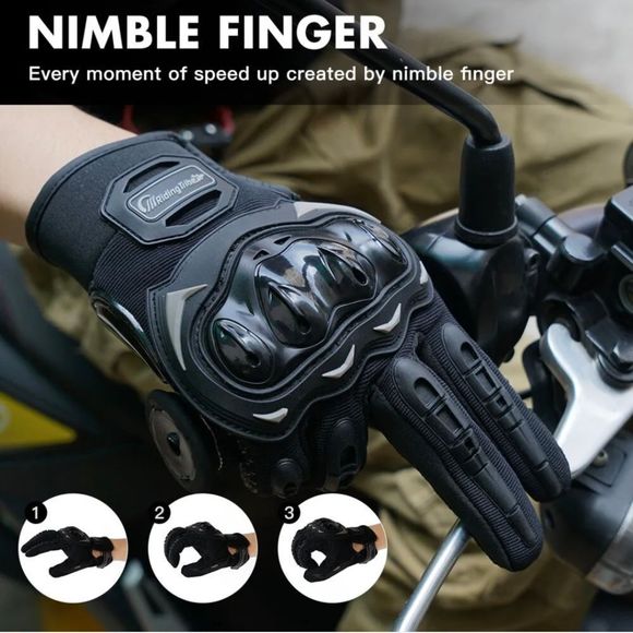 Motorcycle Gloves for Men Women Full Finger Touchscreen Motorbike Riding Gloves - Picture 8 of 11